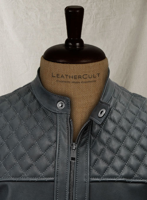 Quilted Panel Leather Jacket