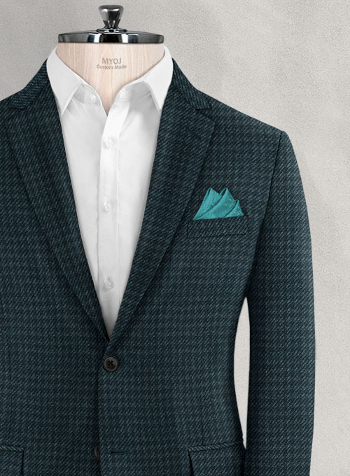 Reda Dark Teal Tweed Jacket - Click Image to Close