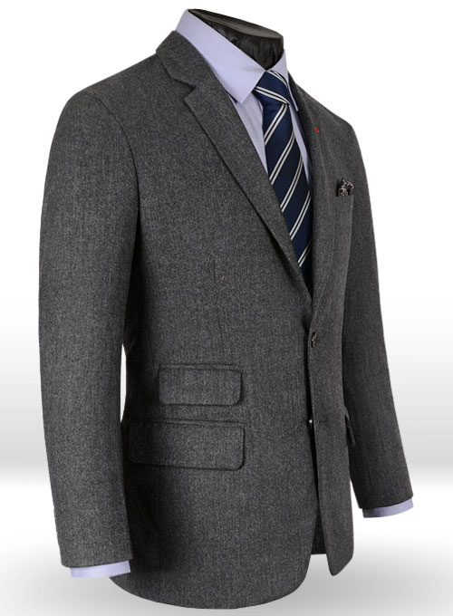 Reda Flannel Dark Gray Pure Wool Jacket