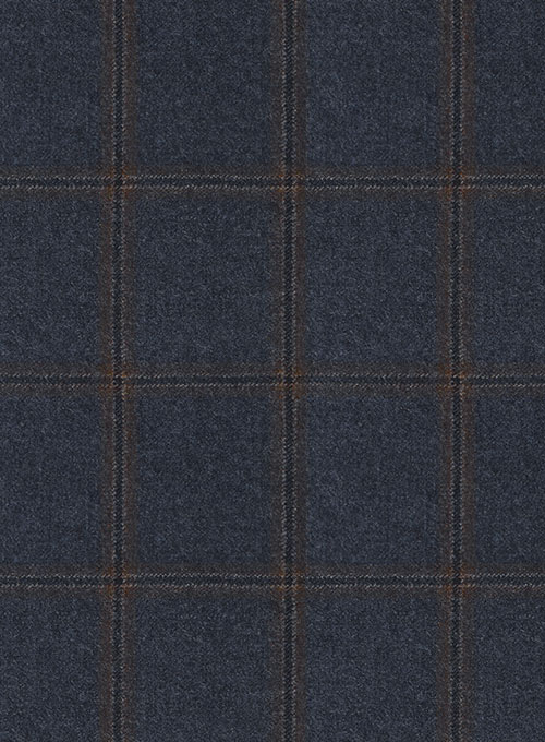 Reda Slate Blue Checks Wool Jacket