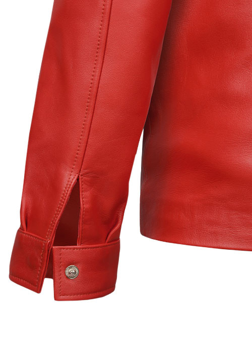 Red Elvis Presley Speedway Leather Jacket - Click Image to Close