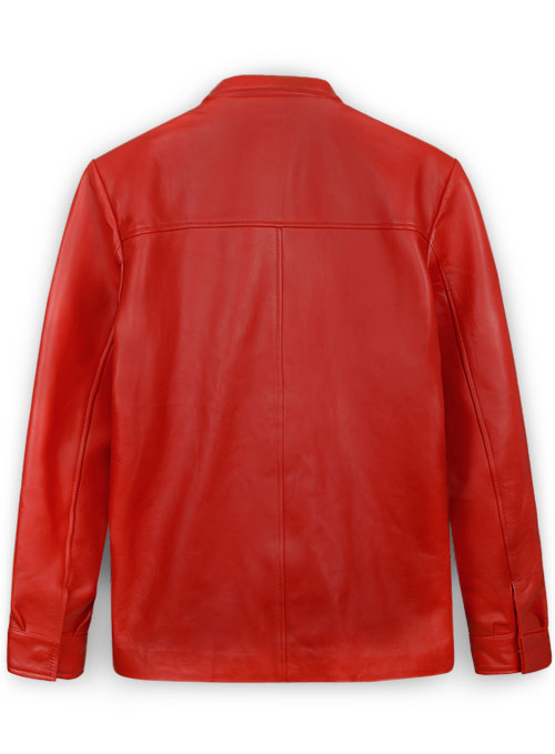 Red Elvis Presley Speedway Leather Jacket - Click Image to Close