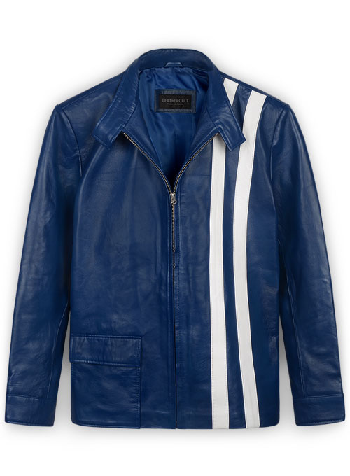 Rich Blue Elvis Presley Speedway Leather Jacket