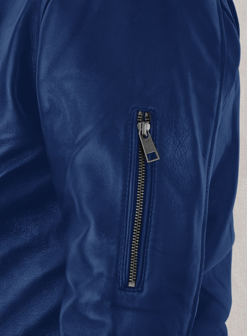 Rich Blue Trooper Biker Jacket - Click Image to Close