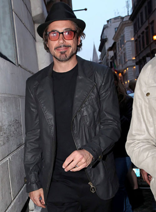 Robert Downey Jr Leather Blazer #1