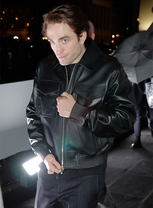 Robert Pattinson 2020 Paris Fashion Show Leather Jacket - Click Image to Close