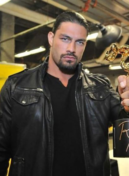 Roman Reigns Slammy Award Superstar Of The Year Leather Jacket - Click Image to Close