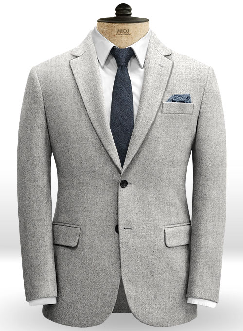 Rope Weave Light Gray Tweed Jacket