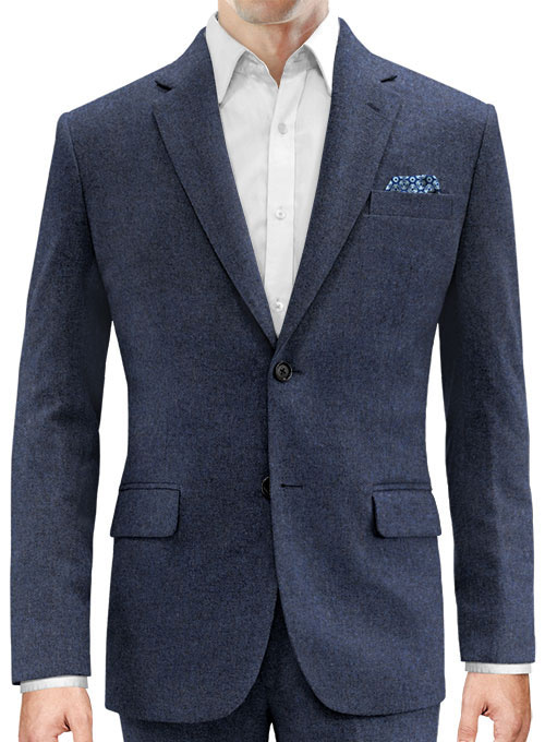 Royal Blue Denim Tweed Jacket - Click Image to Close