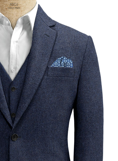Royal Blue Denim Tweed Jacket - Click Image to Close