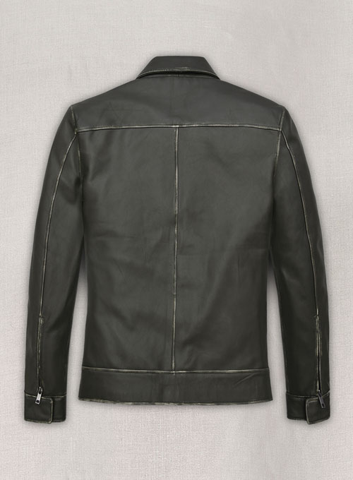 Rubbed Charcoal Jason Bateman Leather Jacket - Click Image to Close