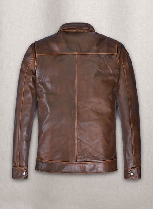 Rubbed Tan Rafael Nadal Leather Jacket - Click Image to Close