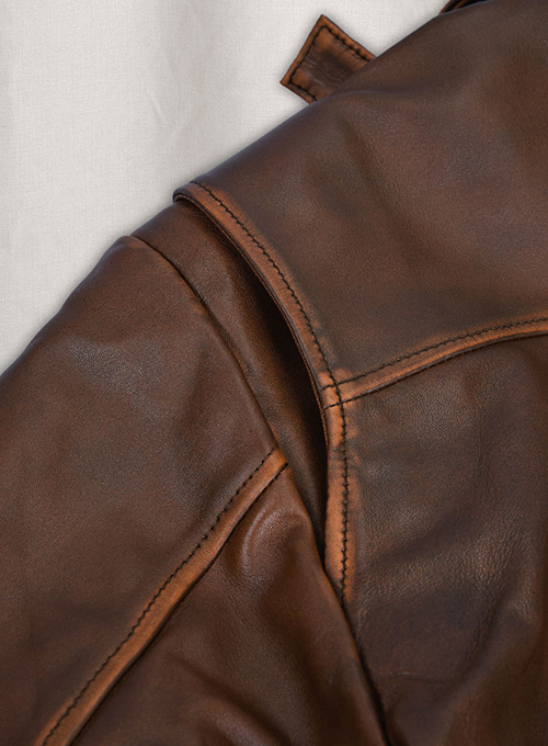 Rubbed Tan Rafael Nadal Leather Jacket - Click Image to Close