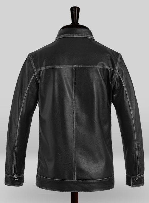 Rubbed Black Jason Bateman Leather Jacket - Click Image to Close