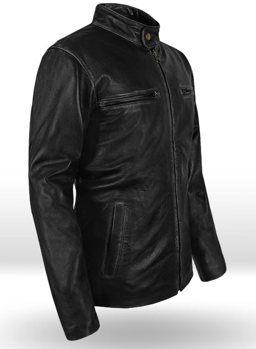 Rubbed Black Mark Wahlberg Contraband Leather Jacket