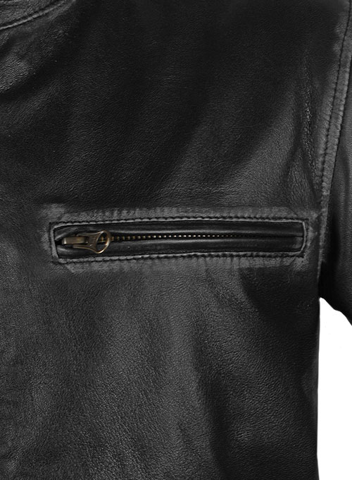 Rubbed Black Mark Wahlberg Contraband Leather Jacket