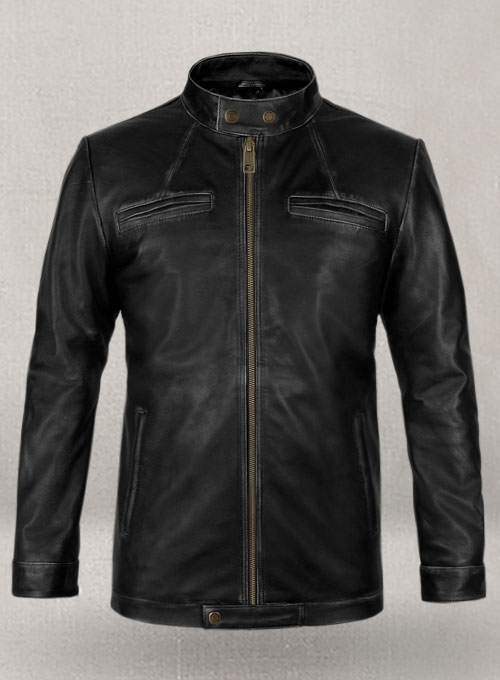 Rubbed Black Zac Efron 17 Again Leather Jacket