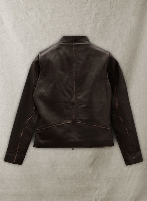 Rubbed Brown Leather Jacket # 287