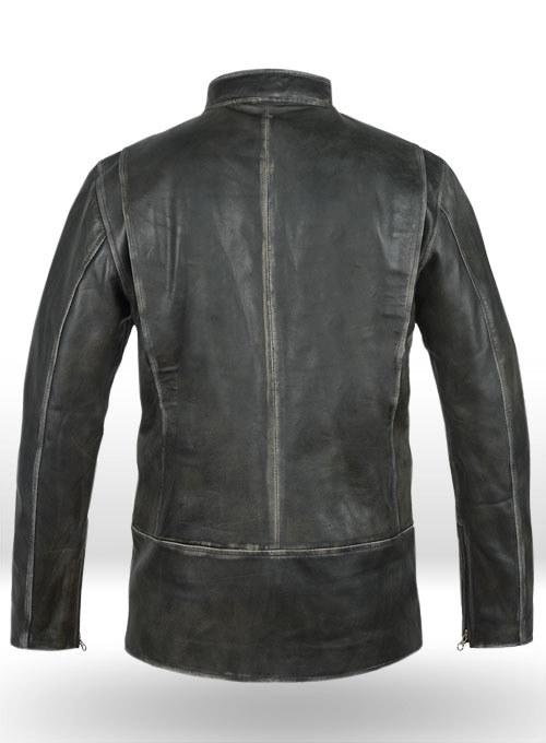 Rubbed Charcoal Mark Wahlberg Daddys Home Leather Jacket - Click Image to Close