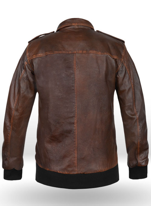 Rubbed Tan Washed Sylvester Paradise Alley Leather Jacket