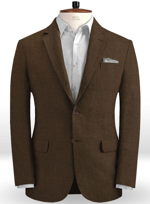 Safari Brown Cotton Linen Jacket : Made To Measure Custom Jeans For Men ...