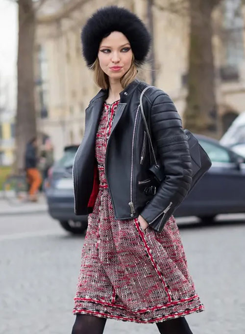 Sasha Luss Leather Jacket - Click Image to Close