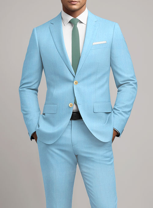 Scabal Sky Blue Wool Jacket - Click Image to Close