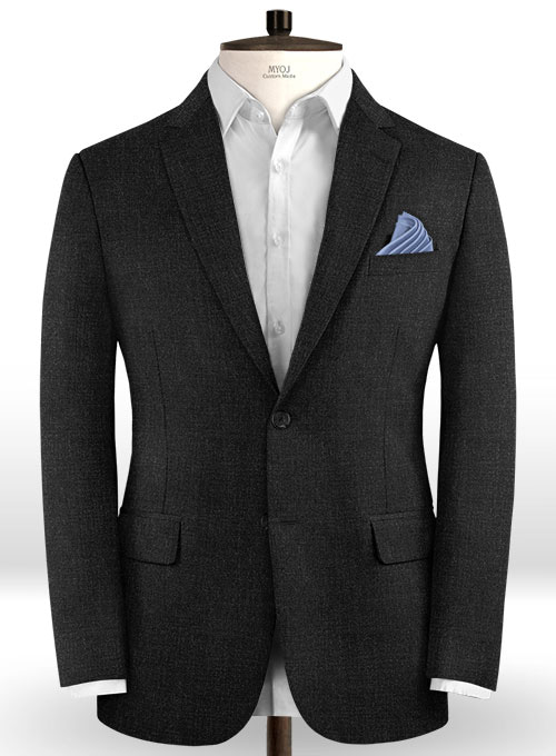 Scabal Worsted Dark Charcoal Wool Jacket