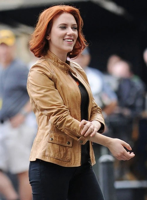 Scarlett Johansson The Avengers Leather Jacket - Click Image to Close