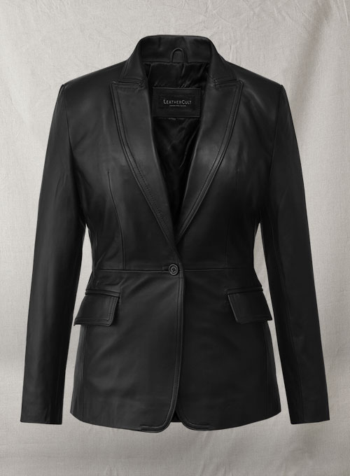 Scarlett Johansson The Winter Soldier Leather Blazer - Click Image to Close