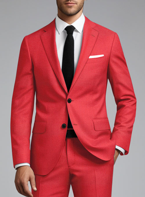 Scabal Scarlet Red Wool Jacket