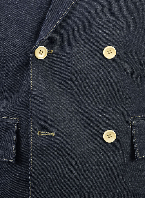 Selvedge Denim Double Breasted Blazer - Click Image to Close