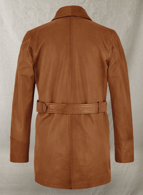 Brown Brad Pitt Legends of the Fall Leather Trench Coat - Click Image to Close