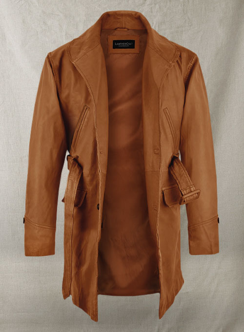 Brown Brad Pitt Legends of the Fall Leather Trench Coat - Click Image to Close