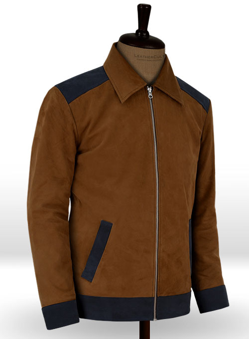 Soft Caramel Brown Suede Cristiano Ronaldo Leather Jacket #1 - Click Image to Close