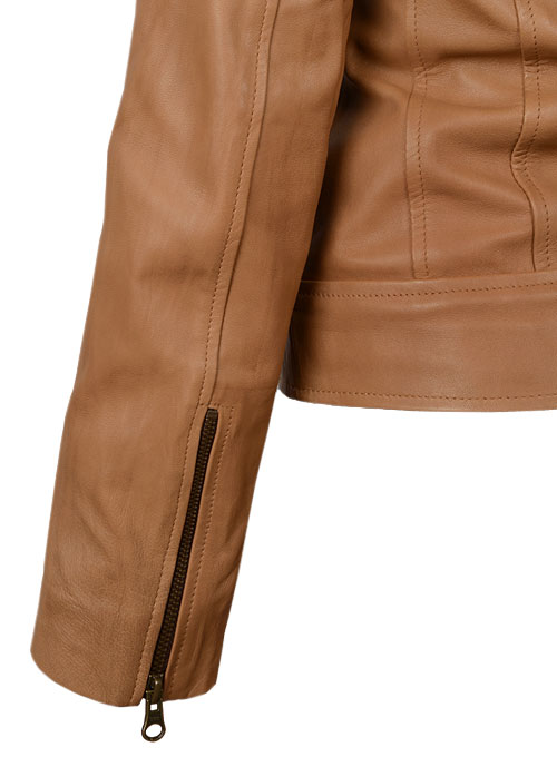 Soft Hunter Tan Washed & Wax  Leather Jacket # 235
