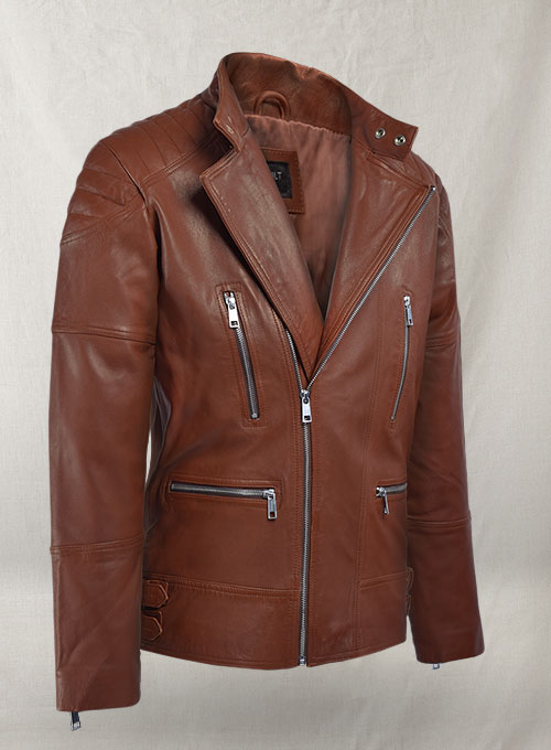 Shotgun Tan Moto Leather Jacket - Click Image to Close