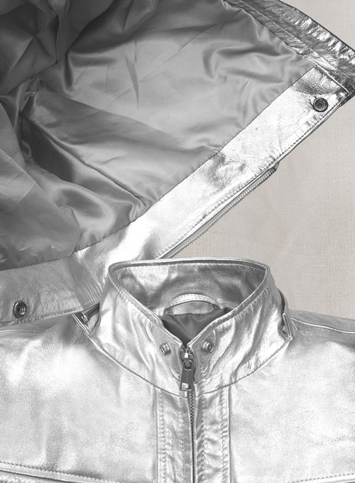 Silver Leather Jacket #109 - Click Image to Close