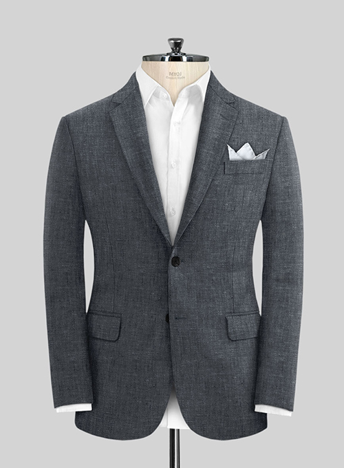 Slate Gray Pure Linen Jacket