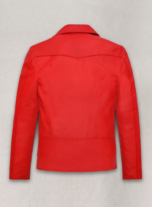 Soft Blood Red Leather Jacket # 903 - Click Image to Close