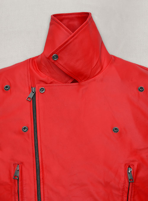 Soft Blood Red Leather Jacket # 903 - Click Image to Close