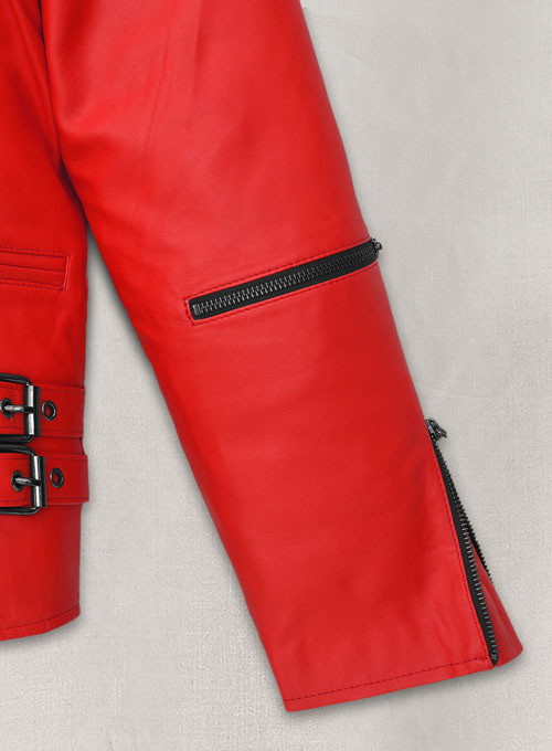 Soft Blood Red Leather Jacket # 903 - Click Image to Close