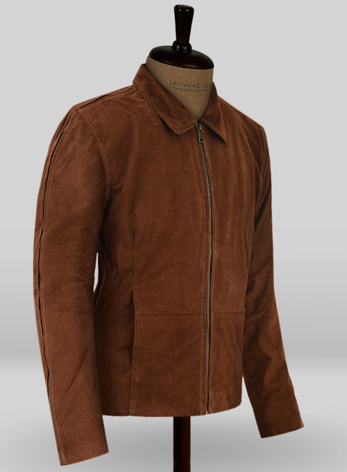 Soft Tan Brown Suede Daniel Craig Spectre Leather Jacket - Click Image to Close