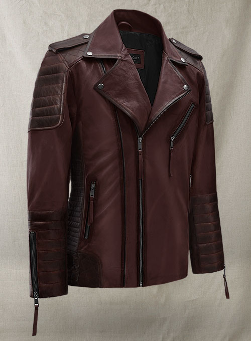 Charles Burnt Wine Leather Jacket - Click Image to Close