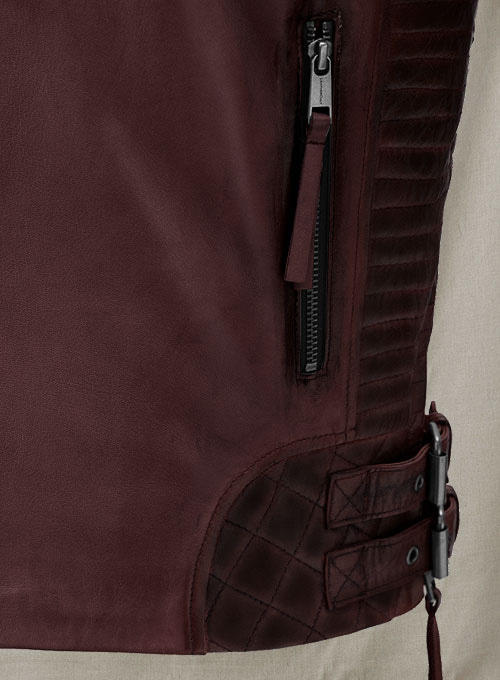 Charles Burnt Wine Leather Jacket - Click Image to Close