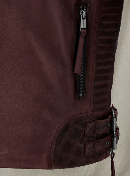 Charles Burnt Wine Leather Jacket