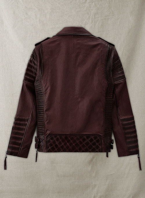 Charles Burnt Wine Leather Jacket - Click Image to Close