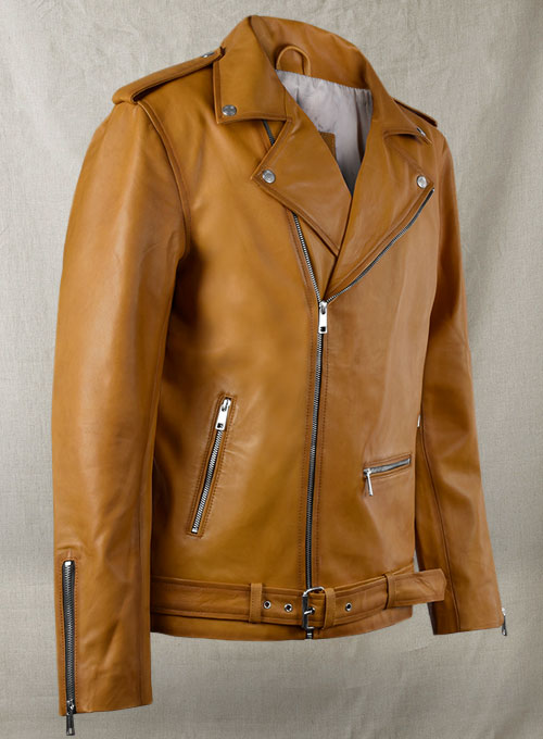 Rutland Caramel Brown Wax Riding Leather Jacket