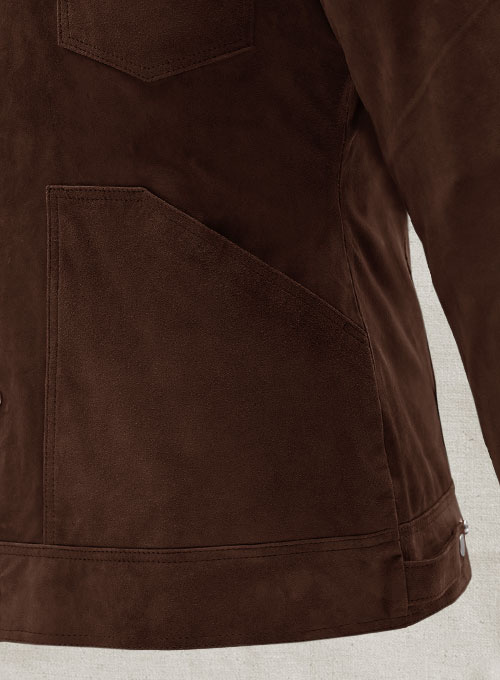 Brown Frodo Suede Leather Jacket - Click Image to Close