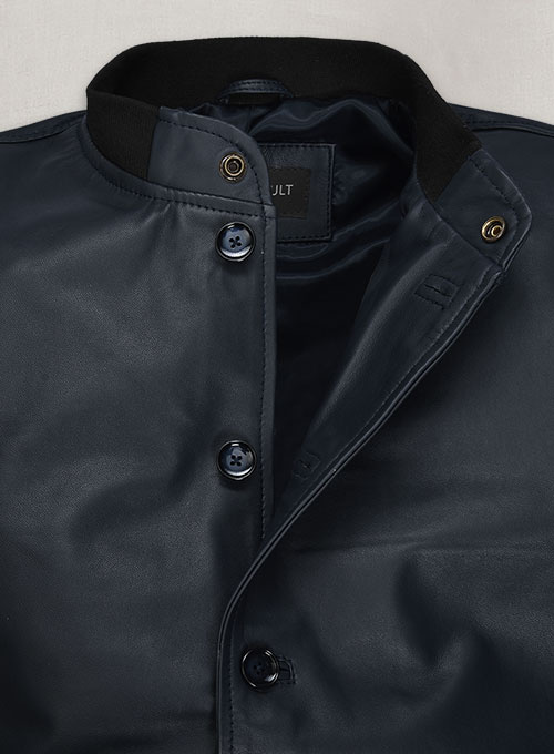 Soft Deep Blue John Cho Leather Jacket #2 - Click Image to Close